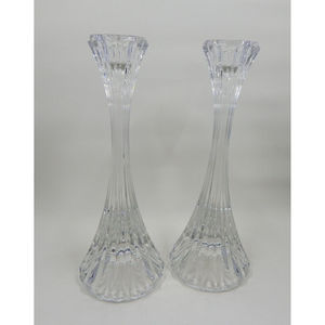 Mikasa Park Lane Crystal Candlestick Taper Holder Pair